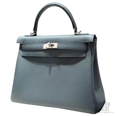 Hermes Kelly 25 Handbag CC73 Blue Saphir Togo SHW