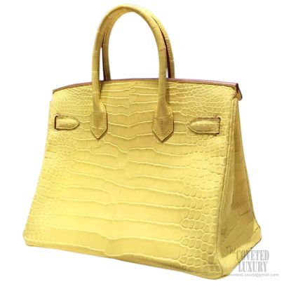 Yellow crocodile birkin top