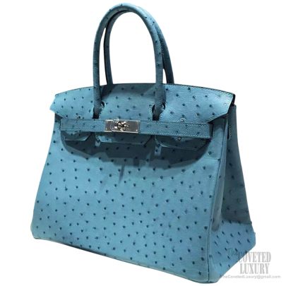 Hermes Birkin 30 Bag Cobalt Ostrich SHW