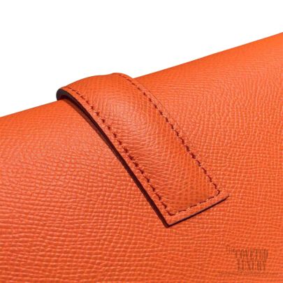 Hermes Jige Elan Clutch Orange Epsom Leather