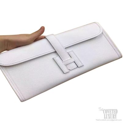 Hermes sales white clutch