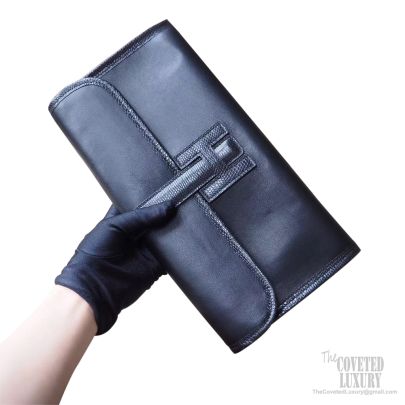 Hermes, Bags, 22 Hermes Swift Calfskin Jige Elan 29 Blk Clutch