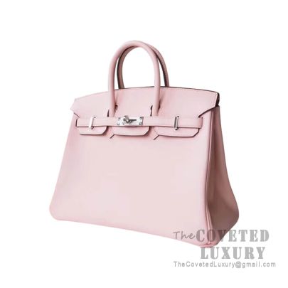 Hermes Birkin 25 Handbag 3Q Rose Sakura Swift SHW