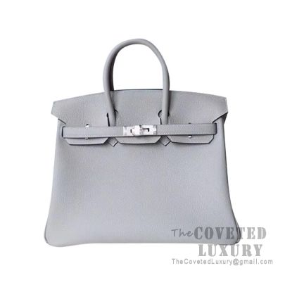 Hermes Birkin 25 Bag 4z Gris Mouette Togo GHW