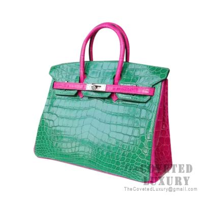 Hermes Birkin 25 Bag j5 Rose Scheherazade Shining Niloticus Croc SHW