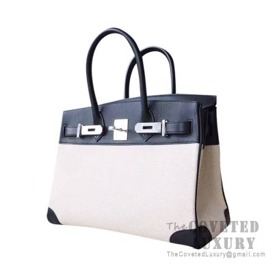 Hermes Birkin 30 Bag 89 Noir Swift And Canvas SHW