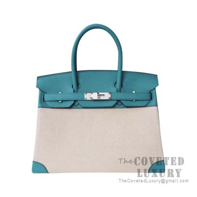 Hermes Birkin 30 Bag 7F Blue Paon Clemence SHW