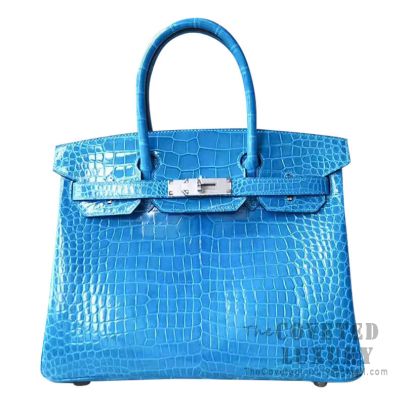 blue crocodile hermes birkin handbag