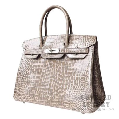 A SHINY GRIS TOURTERELLE NILOTICUS CROCODILE BIRKIN 30 WITH