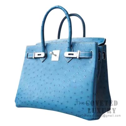 Blue ostrich birkin cheap