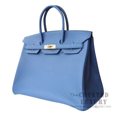 Hermes Birkin 35 Bag R2 Blue Agate Togo GHW