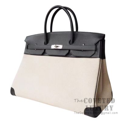 Hermes Birkin 40 Bag 89 Noir Epsom And Canvas SHW