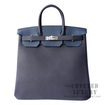 Hermes Birkin Hac 40 Bag 7L Blue De Malte Clemence Calskin SHW