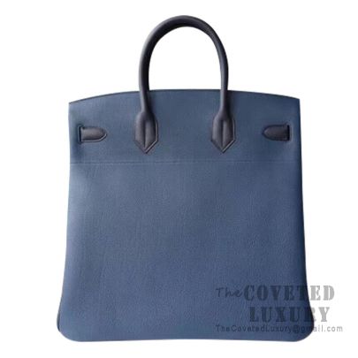 Hermes Birkin 25 Bag Blue Atoll Togo 3p Leather Handstitched Gold hw 