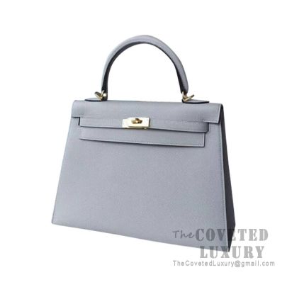 Hermes Mini Kelly II Bag 8u Blue Glacier Epsom GHW