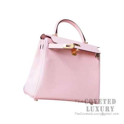 Hermes Kelly 25 Handbag 3Q Rose Sakura Swift GHW