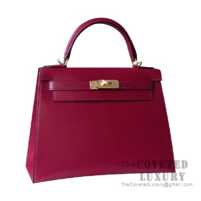 Hermes Kelly 28 Handbag B5 Ruby Box GHW