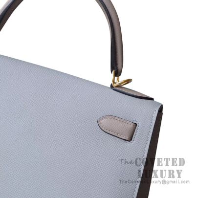 Hermes Gris Asphalte GHW Epsom Mini Kelly II 20 cm