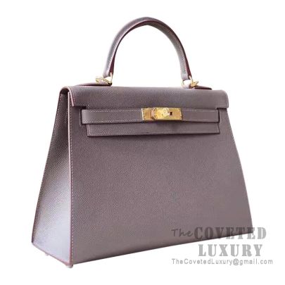 Hermes Kelly 28 Handbag 8F Etain Epsom GHW