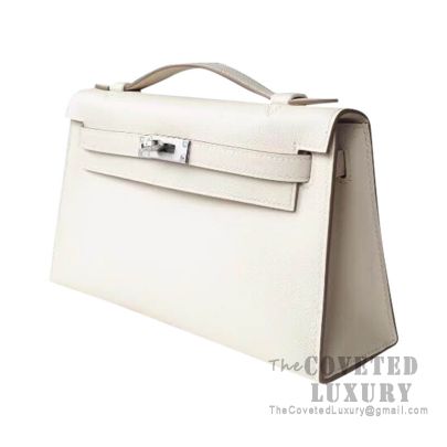 Hermes Mini Kelly I Bag CC10 Craie Evercolor SHW