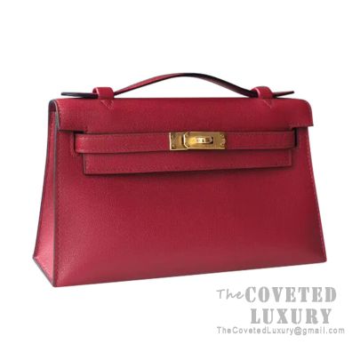 Hermes Kelly Handbag Rouge Grenat Swift with Gold Hardware 25