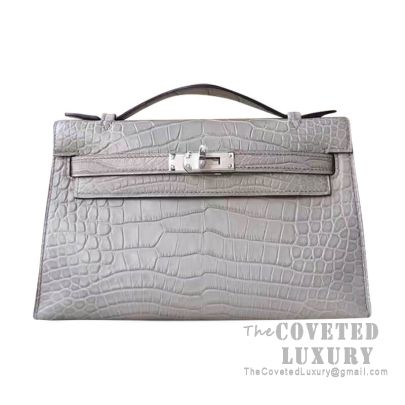 Hermes Mini Kelly II Bag cc94 Terre Cuite Shiny Alligator