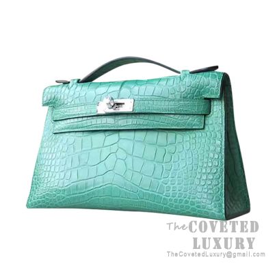 Hermes Mini Kelly I Bag U4 Vert Vertigo Matte Alligator SHW
