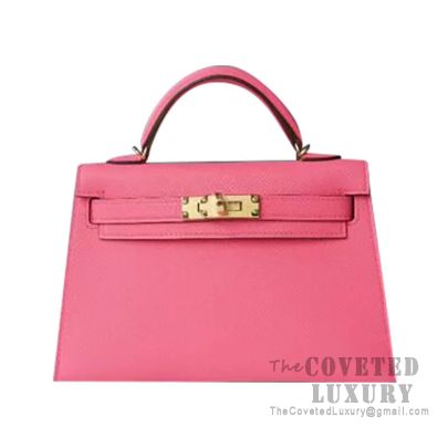 Hermes Mini Kelly II Bag 8w Rose Azalee Epsom PHW