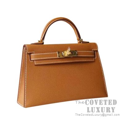 HERMÈS-Hermes Mini Kelly II 10 Craie with 37 Gold ghw