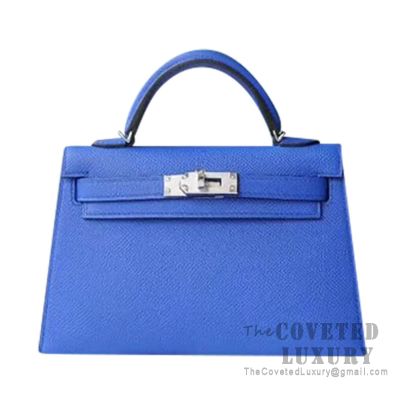 hermes mini kelly blue electric