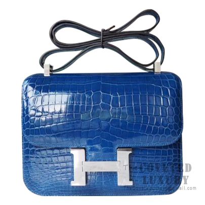Hermes Constance 23 Bag 1P Blue Ocean And 5J Fuschia Pink Shiny