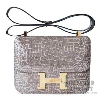 Hermes Gris Tourterelle Crocodile Constance Mini 18/19 Handbag - MAISON de  LUXE
