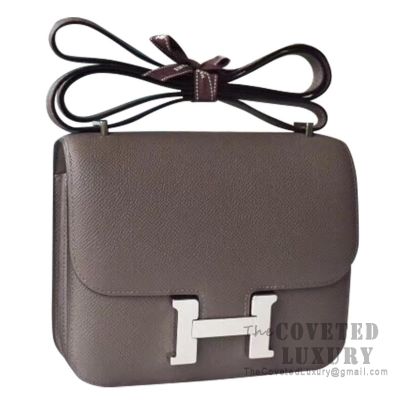 Hermes Mini Constance 18 Bag 8F Etain Epsom SHW