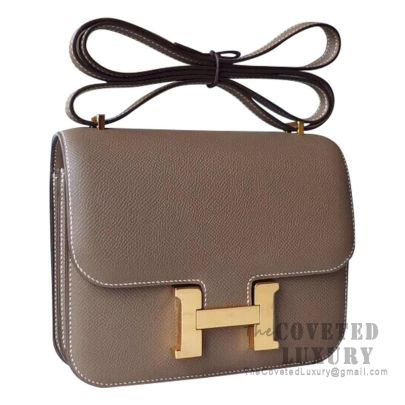Hermes Mini Constance 18 Bag CK18 Etoupe Epsom GHW