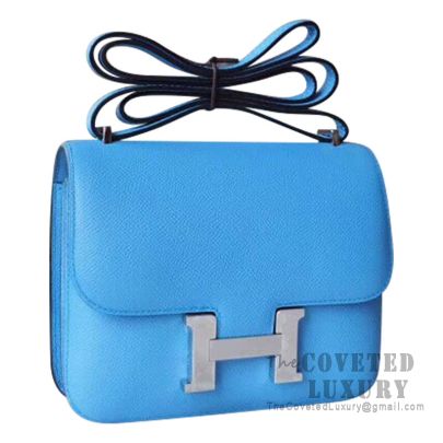 Hermes Mini Constance 18 Bag 2T Blue Paradise Epsom SHW