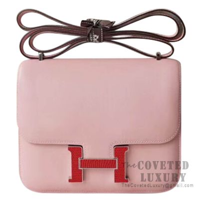 Hermes Rose Sakura 3Q Pink Swift Mini Lindy Handbag Bag