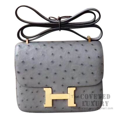 Hermes Constance 18cm Mykonos Ostrich GHW