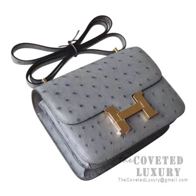 Hermes Constance Mini Terre Cuite Ostrich PHW in Box with Receipt