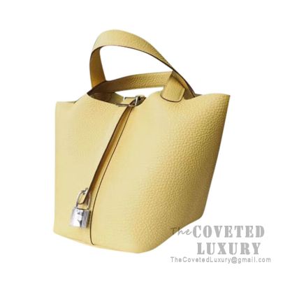 Hermes Picotin Lock 18 Bag 1Z Jaune Poussin Clemence SHW