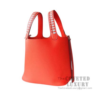 Hermes Picotin Lock 18 Bag 8V Orange Poppy And Ck55 Rouge H