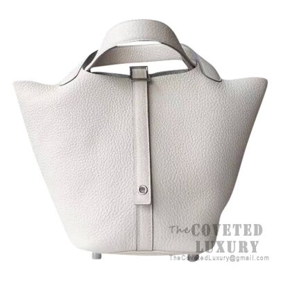 Hermes Picotin Lock 18 Bag CC10 Craie Clemence SHW