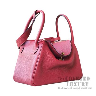 Replica Hermes Lindy Mini Bag In Red Clemence Leather GHW