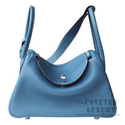 Hermes Taurillon Clemence Lindy 30 Blue