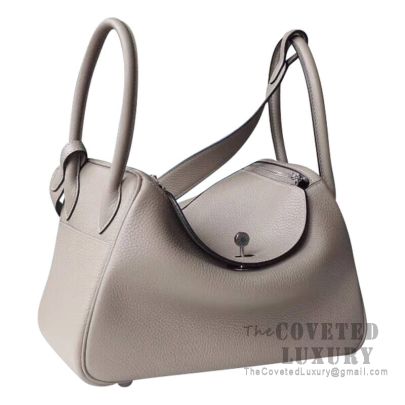 Hermes Lindy 26 Evercolor 8F Gris Etain GHW Stamp Z