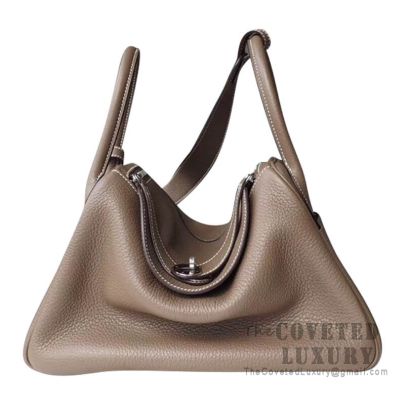 Hermès Lindy 26cm Clemence Etoupe 18 Gold Hardware – SukiLux