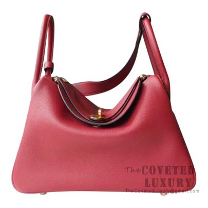 Hermes Lindy 30 Bag K1 Rouge Grenat Evercolor GHW