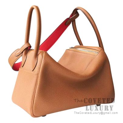 Hermes Lindy 30 Bag CC37 Gold And S3 Rouge De Coeur Clemence SHW