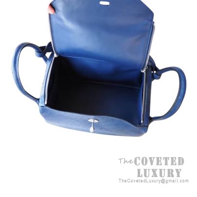 Hermes Birkin 30 Handbag CC73 Blue Saphir Ostrich SHW