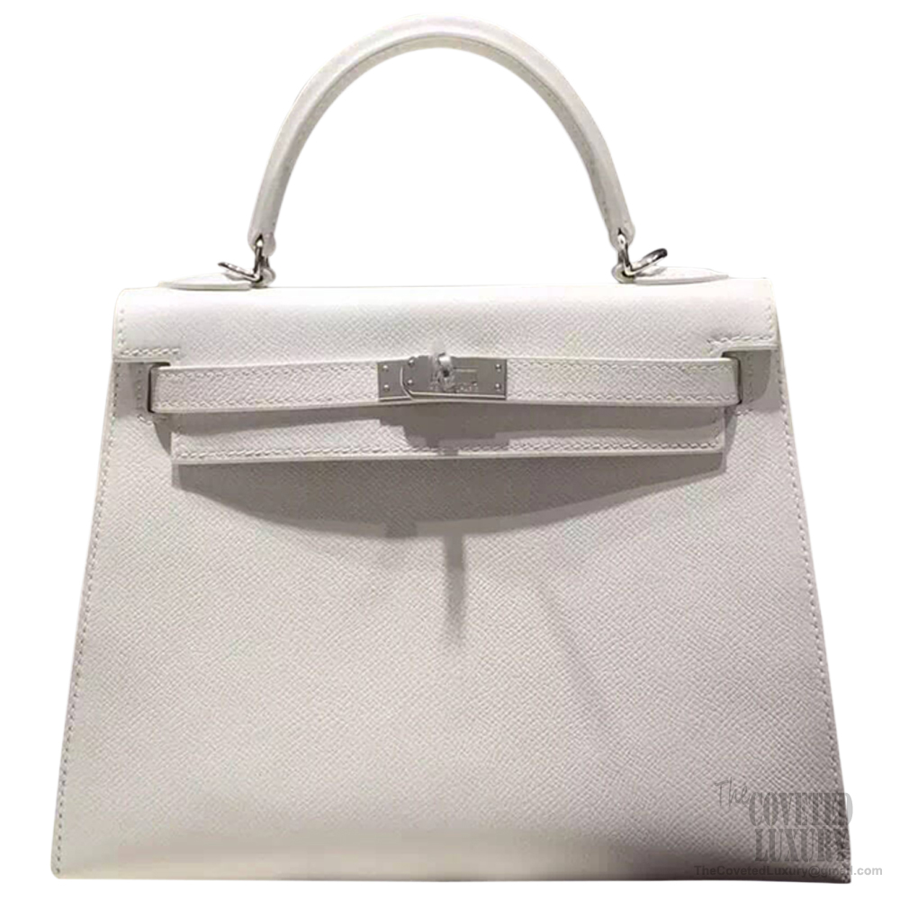 Hermes Kelly 28 White Epsom Leather SHW product image